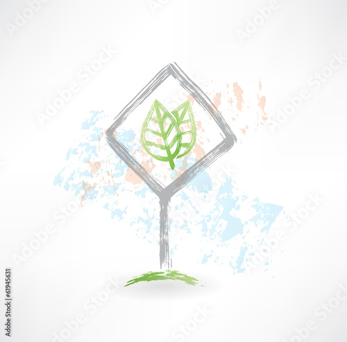 Plate leaf grunge icon