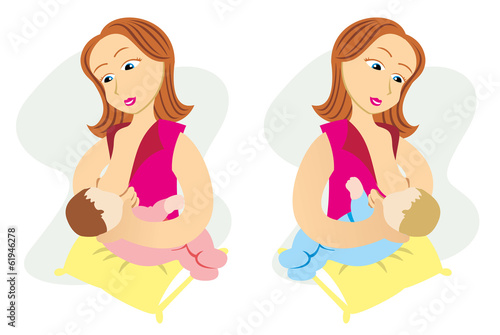 Mother breastfeeding baby