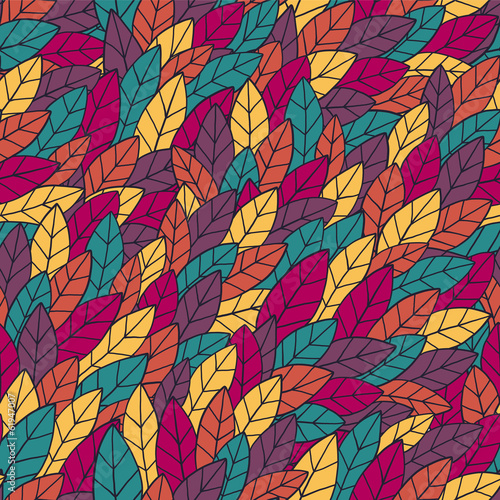 Seamless pattern with color leaves