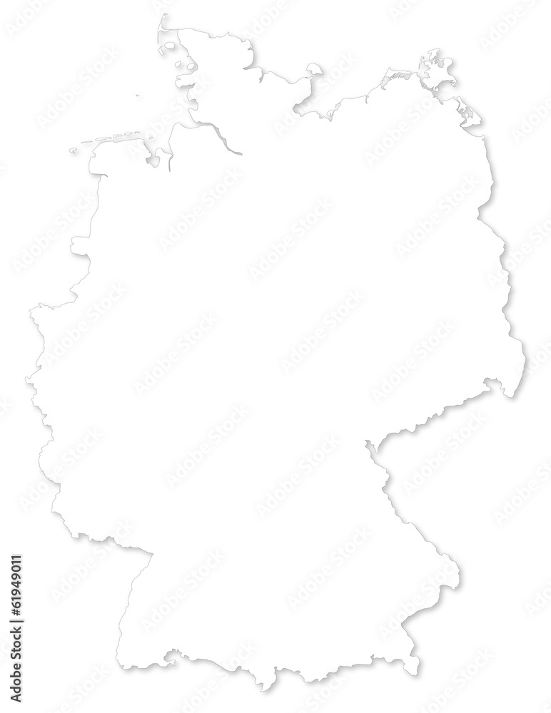 Vector map of Germany on white background.