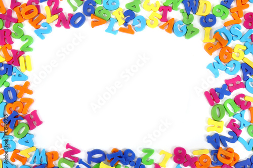 color plastic letters as frame