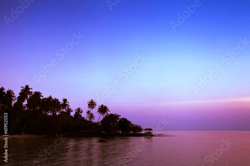 Beautiful purple sunset on the beach, Koh Kood, Thailand © Song_about_summer