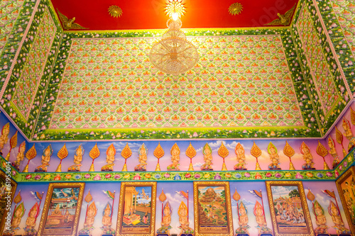 The elegant of Thai art interior at Buddhist temple