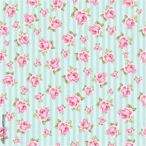 vintage flowers seamless pattern