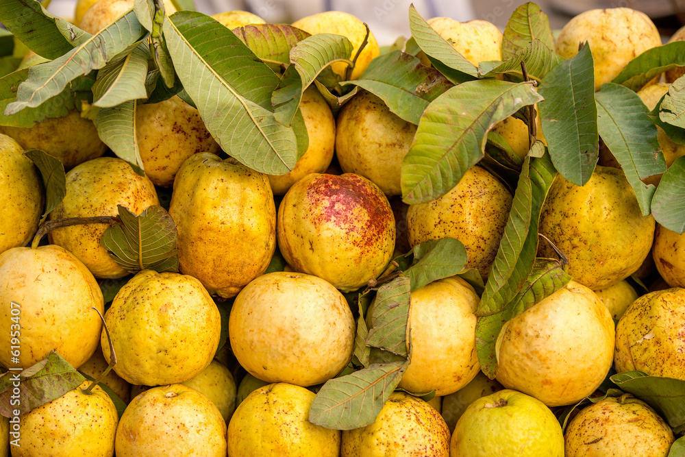 fresh guava fruits in asian market, India