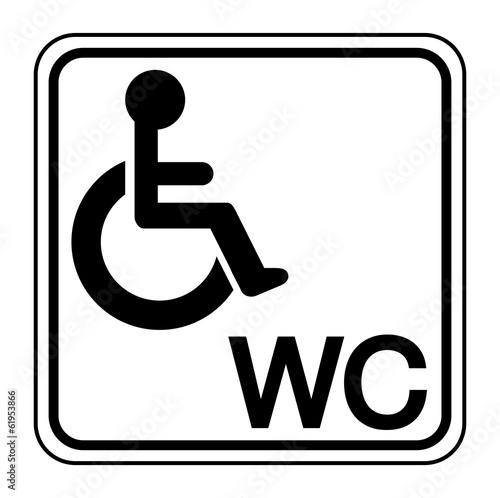 Panneau toilettes personnes handicapées.