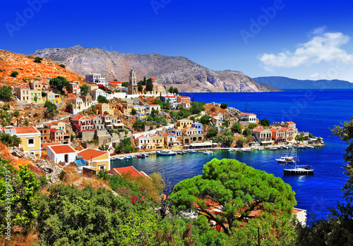 Fototapeta piękne greckie wyspy - Symi, Dodekanez