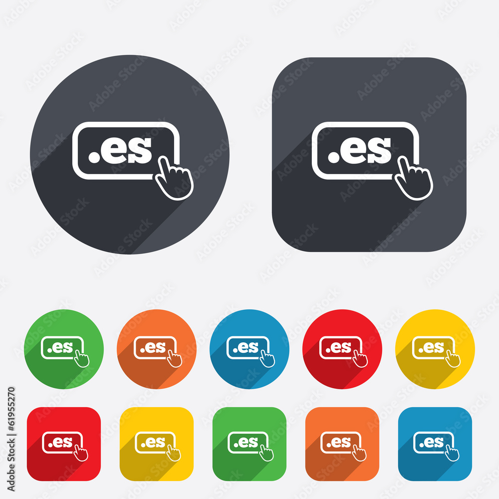 Domain ES sign icon. Top-level internet domain Domain ES sign icon. Top-level internet domain