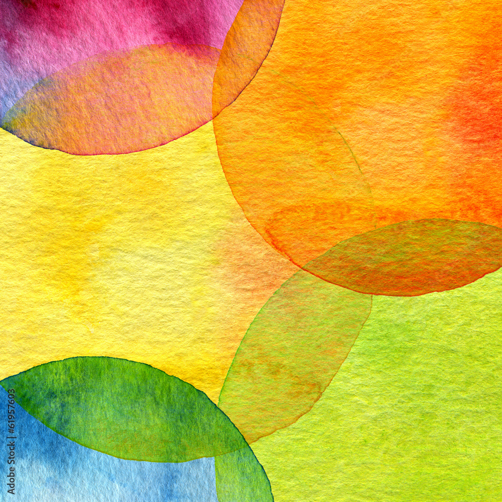 Naklejka premium Abstract watercolor circle painted background
