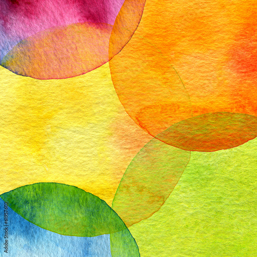 Naklejka Streszczenie koło akwarela malowane tła