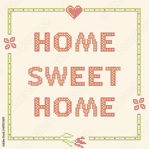 Cross-stitch embroidery in Ukrainian style