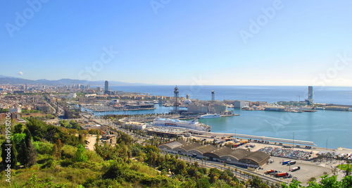 View of the port of Barcelona