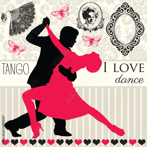 elegance tango dance vector illustrator