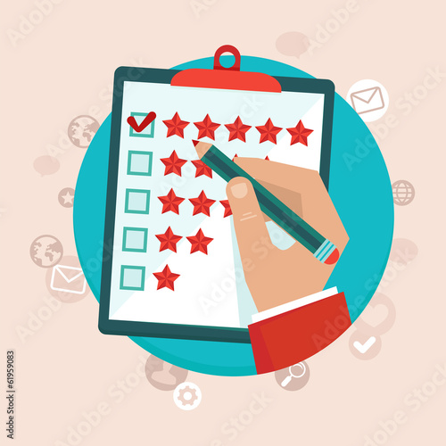 Vector customer feedback concept in flat style