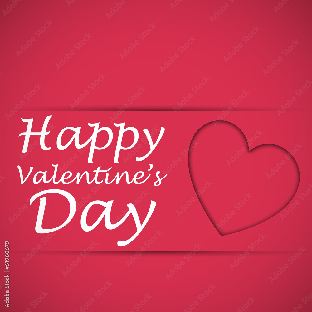 happy valentine heart card pink
