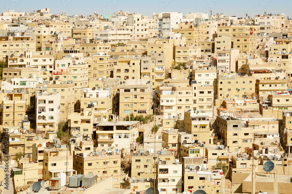 Middle east buildings and houses in Amman, Jordan