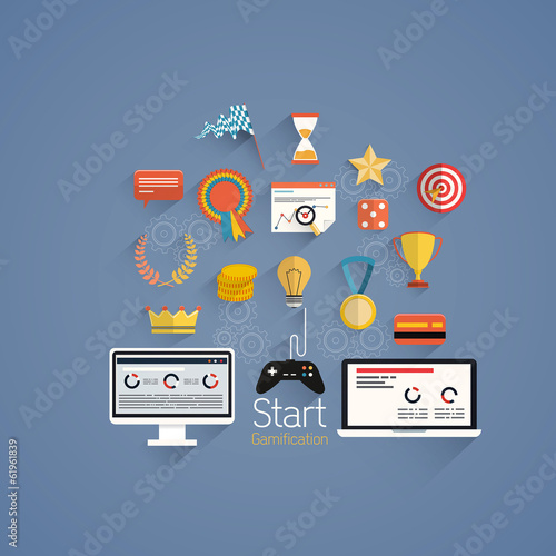 Gamification in business- Flat design