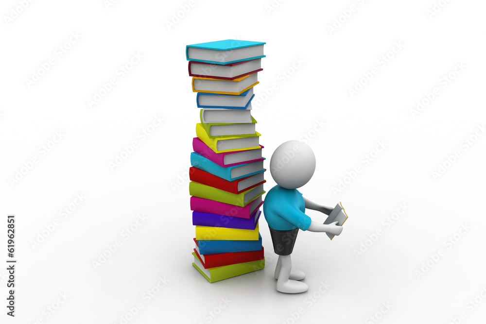 3d man reading book 3d man reading book