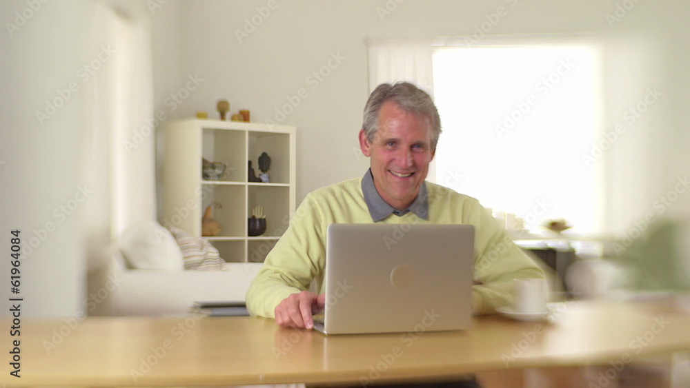 Telephoto portrait of a smiling senior Telephoto portrait of a smiling senior