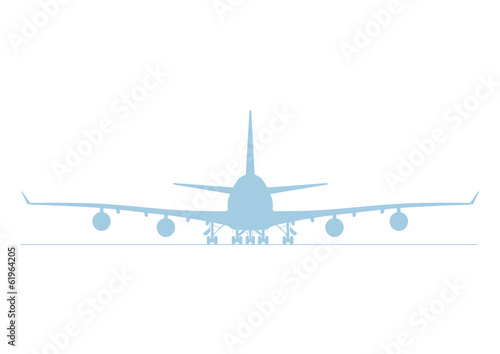 Jumbojet Boeing 747 Silhouette Frontansicht photo