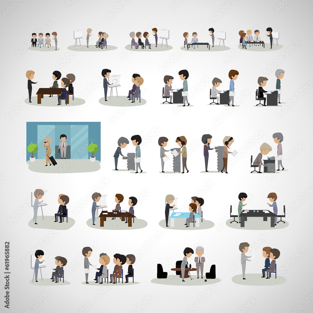 Business Peoples In Different Situation Set Business Peoples In Different Situation Set
