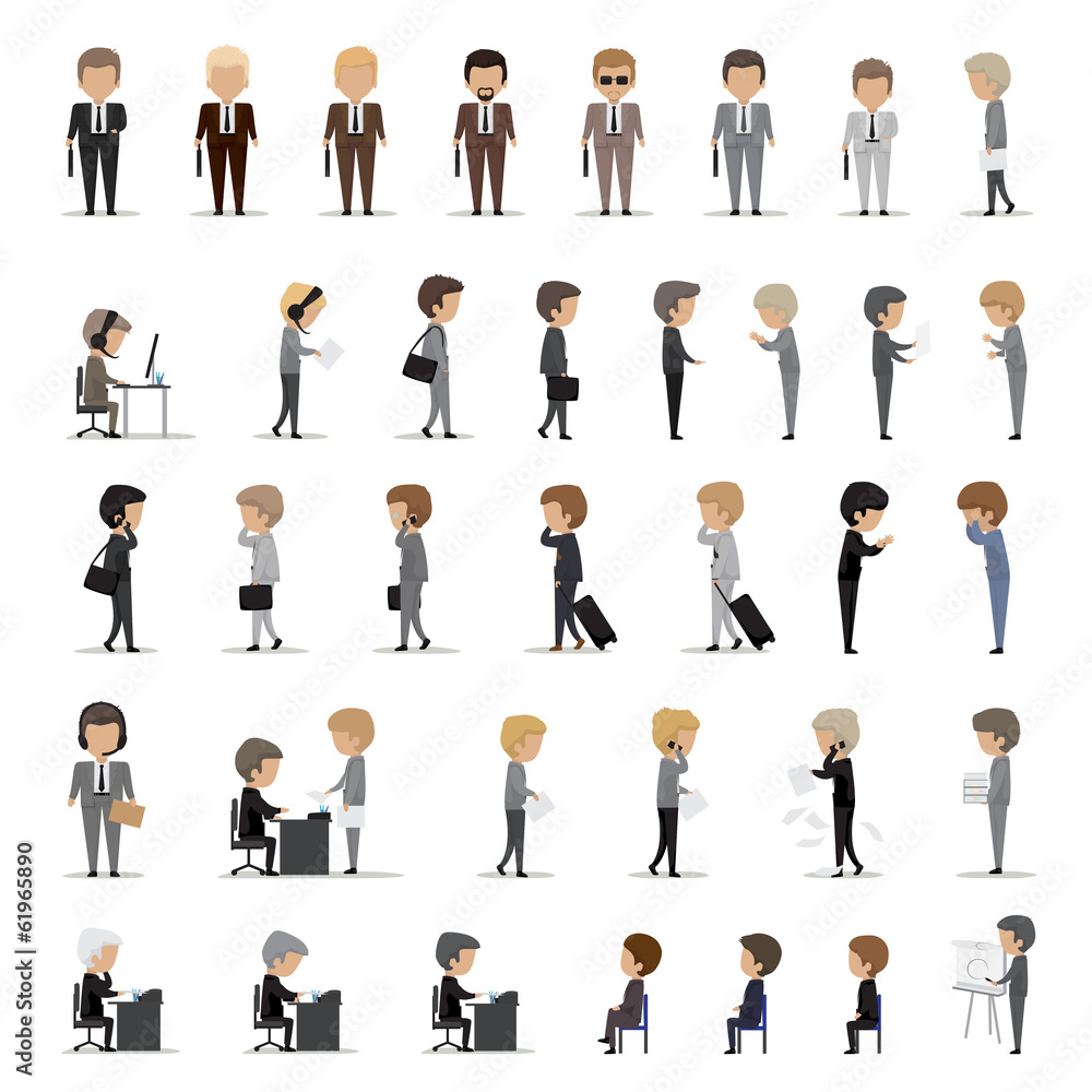 Business Peoples Set - Isolated On White Background Business Peoples Set - Isolated On White Background