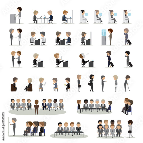 Business Peoples In Different Actions And Situations
