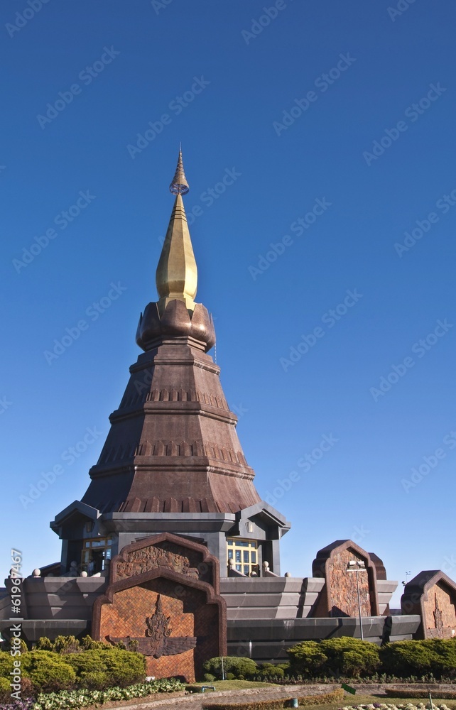 Pagoda on the top of mountain Inthanon, Chiang Mai, Thailand