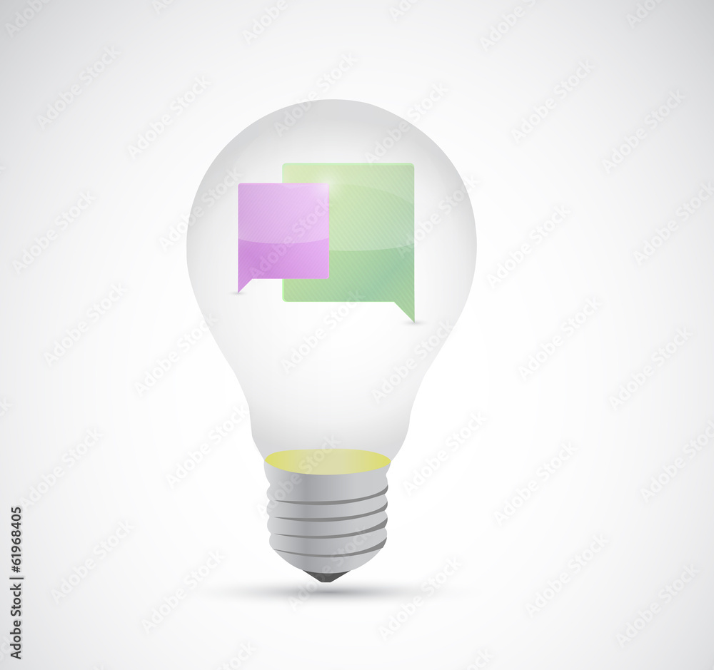 communication concept inside a light bulb communication concept inside a light bulb