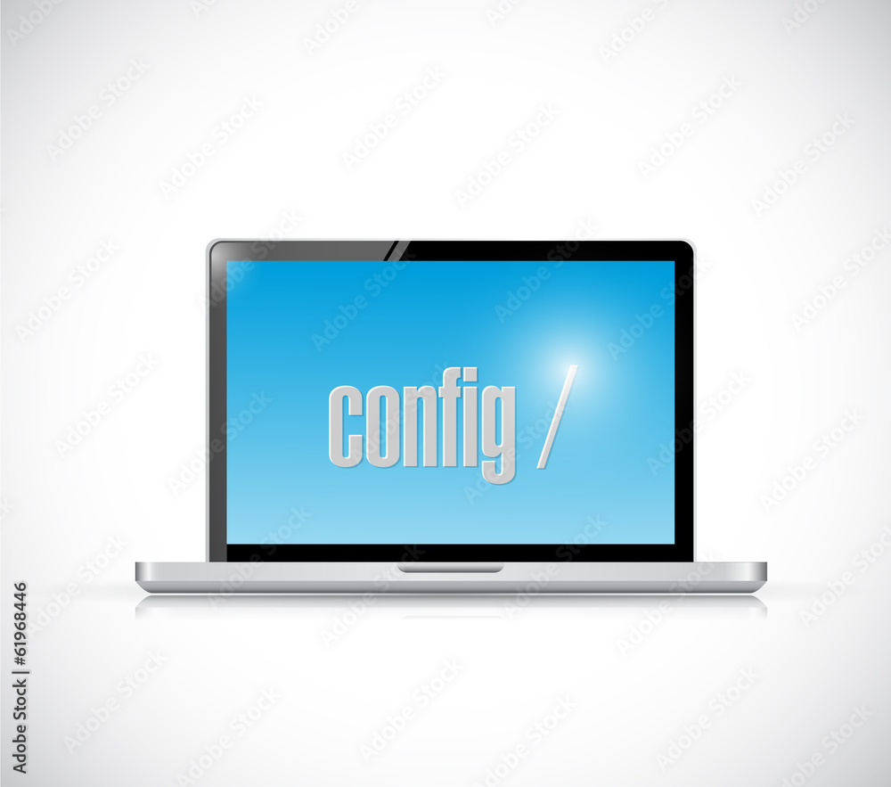 configure code on a laptop. illustration design configure code on a laptop. illustration design
