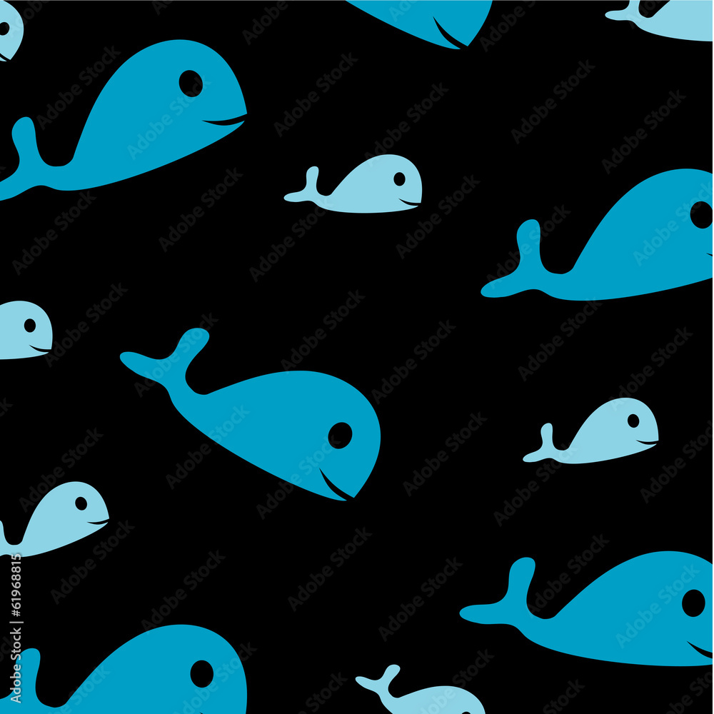 Naklejka premium Blue dolphins on a white background
