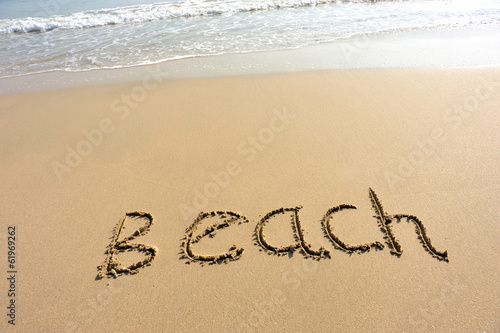 beach word drawn on beach