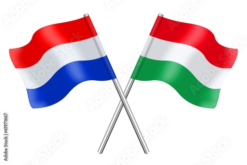 Flags: the Netherlands and Hungary