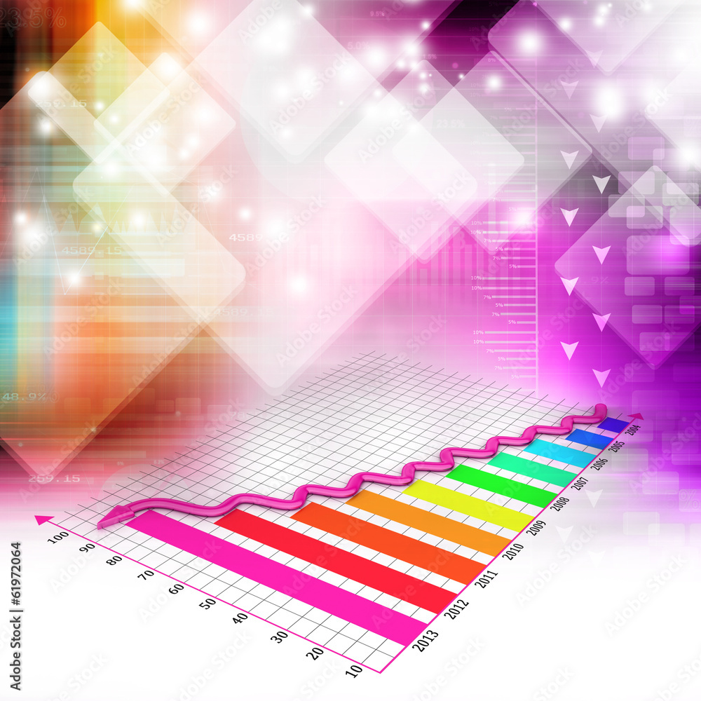 Fototapeta premium Business growth graph and chart