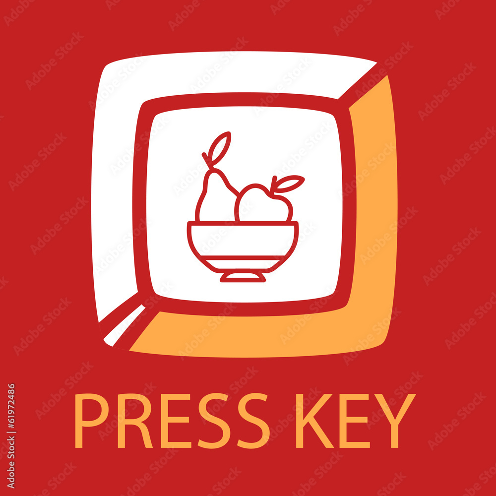 keyboard key fruit plate. keyboard key fruit plate.
