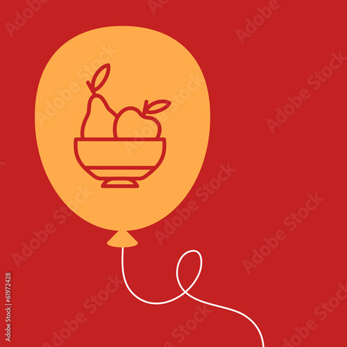 balloon with a plate of fruit.