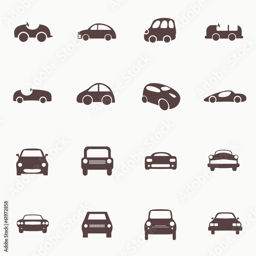 Cars icons set different vector car forms.