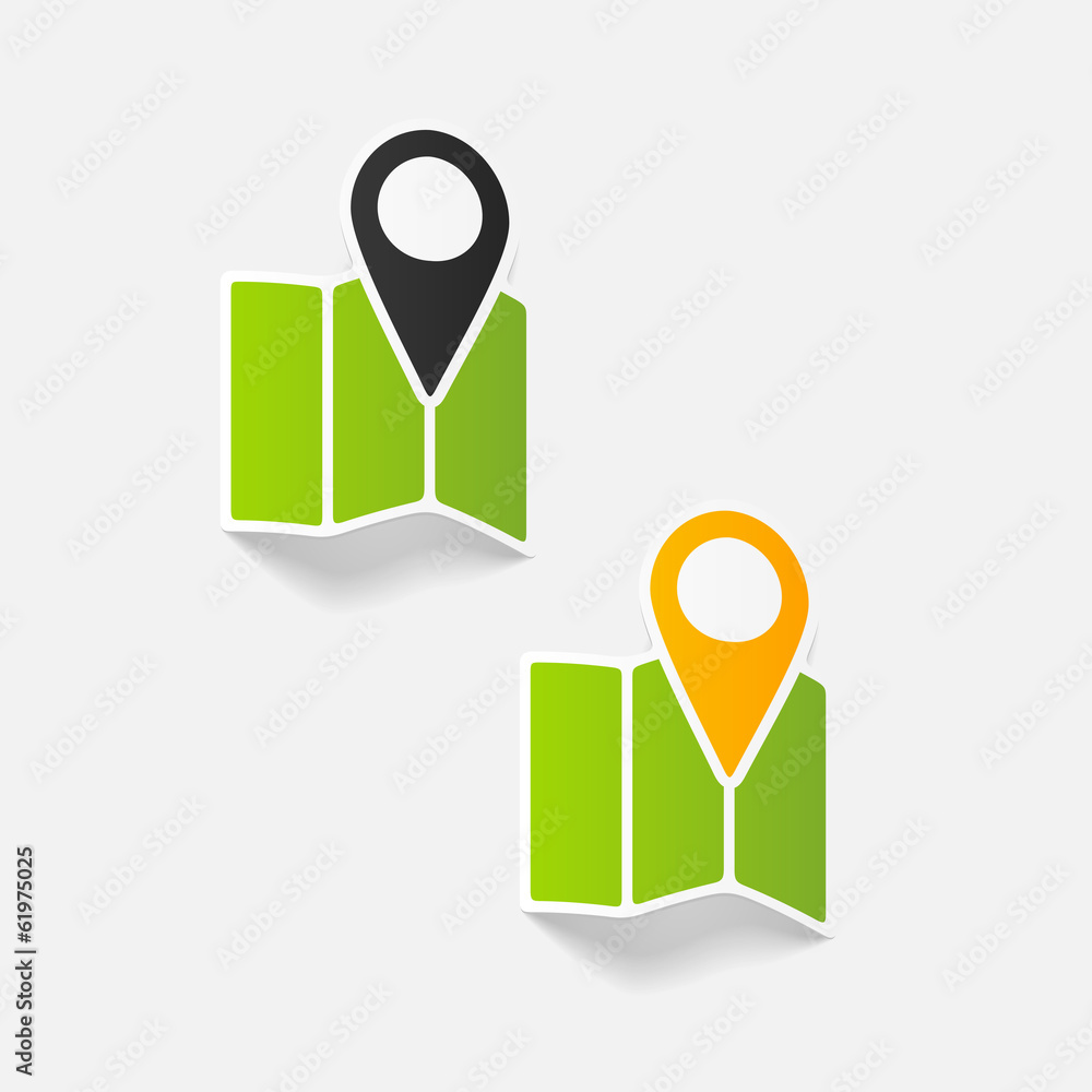 realistic design element: map, pointer, navigator realistic design element: map, pointer, navigator