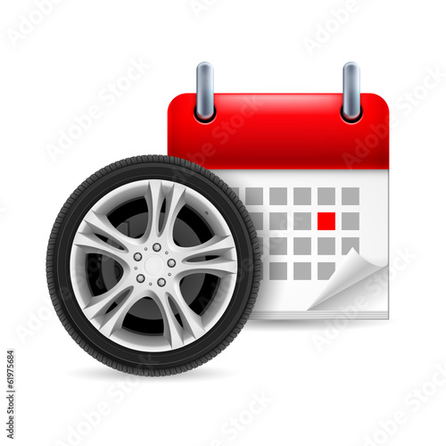 Car tire and calendar