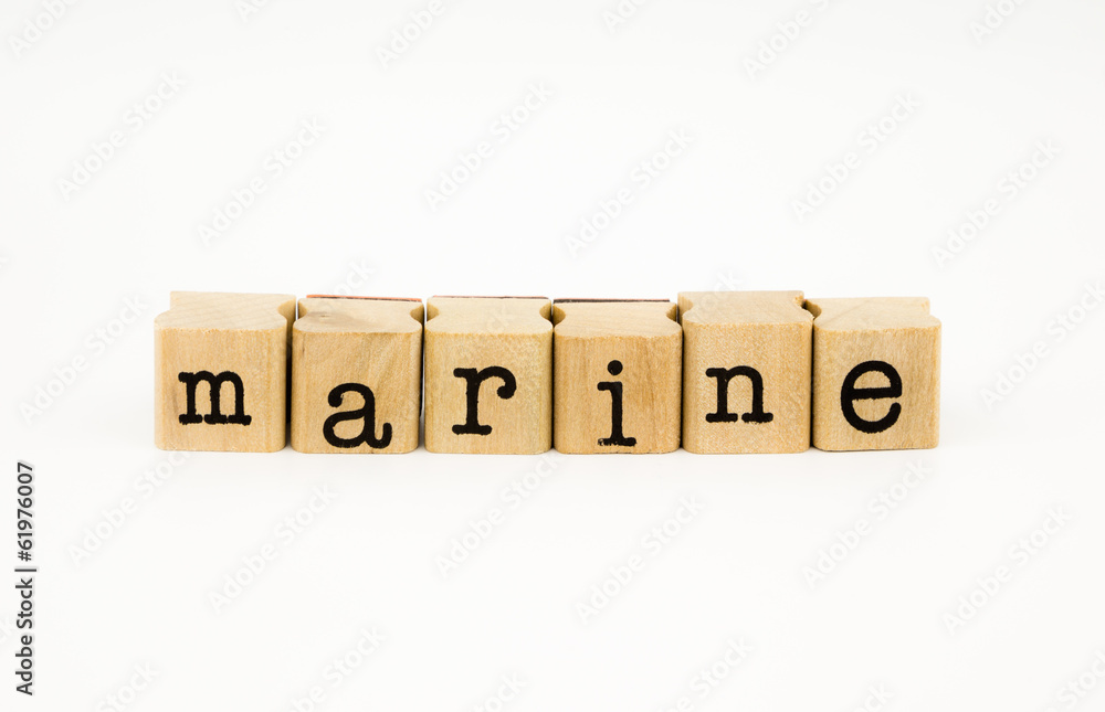 marine wording isolate on white background marine wording isolate on white background