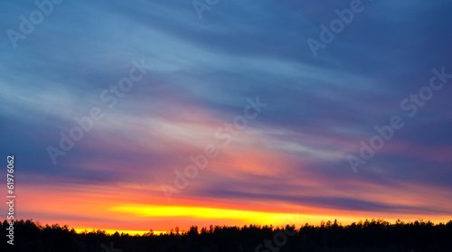 Sunset in winter at low temperature © urcis