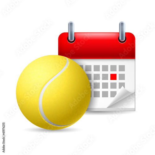 Tennis ball and calendar
