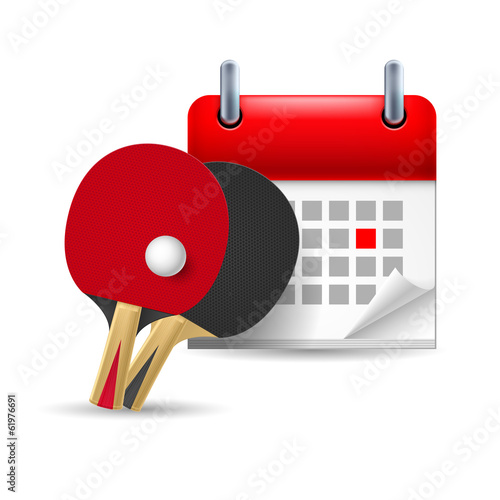 Ping pong rackets and calendar
