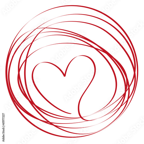 Herz, Band, Kreis, Wolle