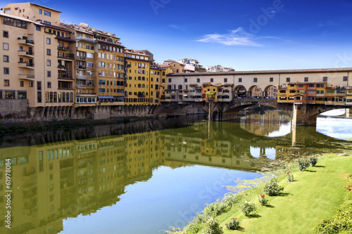 Beautiful view of Bridge Ponte Vecchio in Florence  Italy
