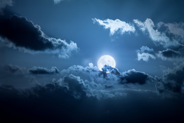 Keuken achterwand Nacht Volle maan in heldere nacht  © magann