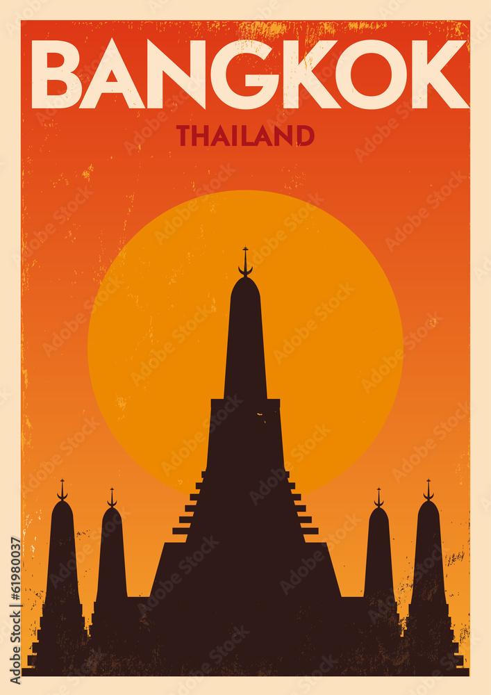 Bangkok Poster - obrazy, fototapety, plakaty 