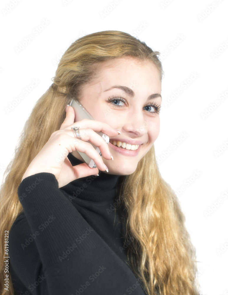 Girl with telephone