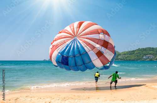 Parasailing at Patong Beach in Phuket - Thailand extreme Sports