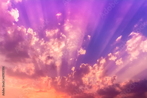 sunset light beam cloud